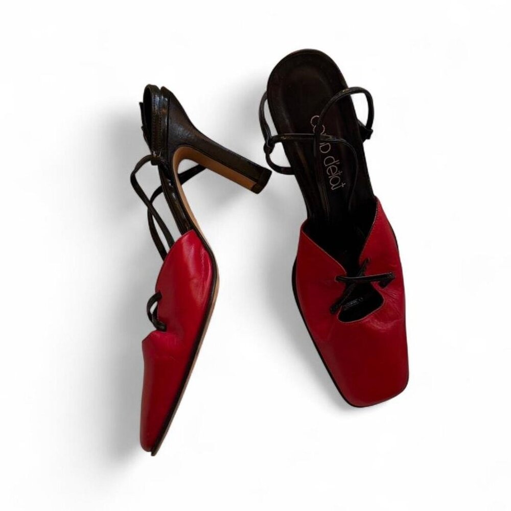 Red Coup d’état leather strappy heels - Picture 5 of 5